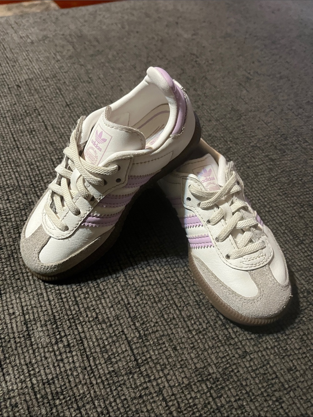 Adidas Samba Girls Purple White Sneakers 8C